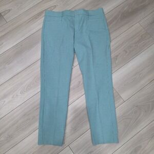 Banana Republic Hampton Fit Crop Chino Pants Capri Green Teal Geometric Sz 6 EUC